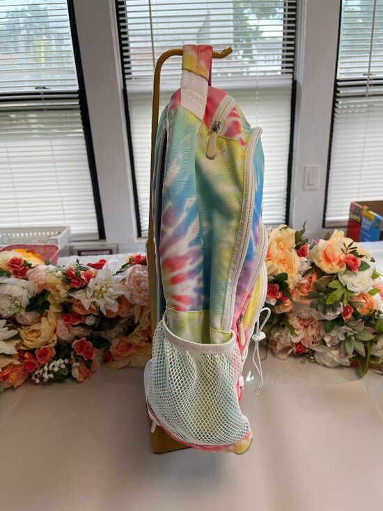 PB Teen Tie Dye Backpack Pastel Rainbow School Travel Book Bag Adjustable main image 12